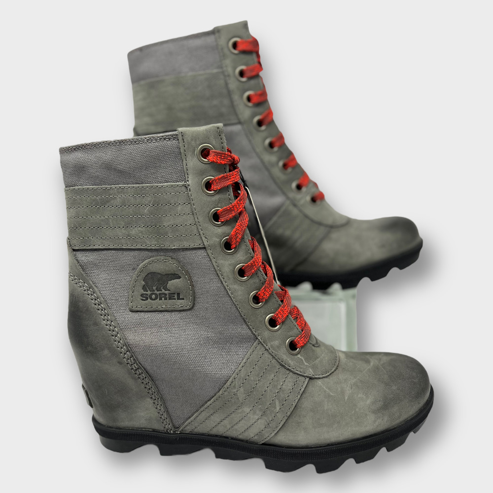 Sorel (11) Lexie Wedge Boot Quarry Waterproof Ankle Grey Winter Snow Rain - Picture 2 of 9